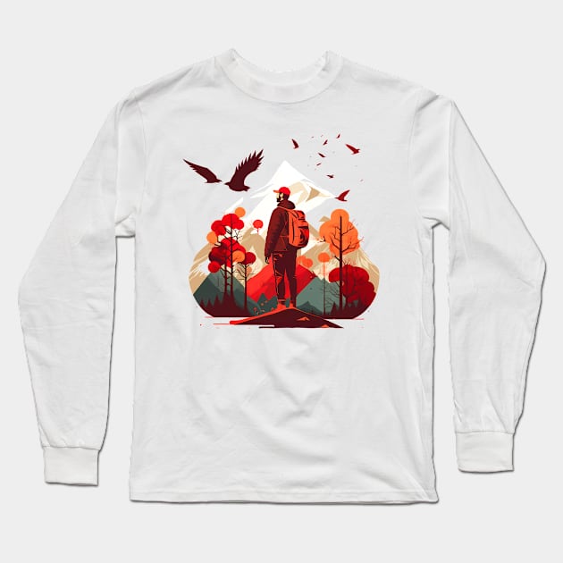 Mountain nature Long Sleeve T-Shirt by NemfisArt